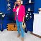 Laura Ruched Sleeve Blazer Hot Pink