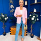 Laura Ruched Sleeve Blazer Pwr Pink