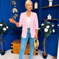 Laura Ruched Sleeve Blazer Pwr Pink