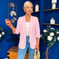 Laura Ruched Sleeve Blazer Pwr Pink