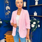 Laura Ruched Sleeve Blazer Pwr Pink