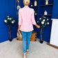 Laura Ruched Sleeve Blazer Pwr Pink