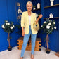 Laura Ruched Sleeve Blazer Yellow