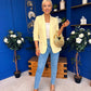 Laura Ruched Sleeve Blazer Yellow