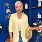 Laura Ruched Sleeve Blazer Yellow