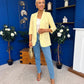 Laura Ruched Sleeve Blazer Yellow