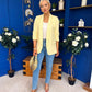 Laura Ruched Sleeve Blazer Yellow