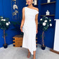Nalani Pleated Drape Maxi Dress White