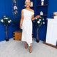 Nalani Pleated Drape Maxi Dress White
