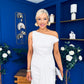 Nalani Pleated Drape Maxi Dress White