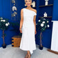 Nalani Pleated Drape Maxi Dress White