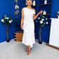 Nalani Pleated Drape Maxi Dress White