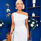 Nalani Pleated Drape Maxi Dress White