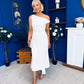 Nalani Pleated Drape Maxi Dress White