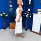 Nalani Pleated Drape Maxi Dress White