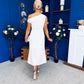 Nalani Pleated Drape Maxi Dress White
