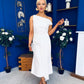 Nalani Pleated Drape Maxi Dress White