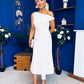 Nalani Pleated Drape Maxi Dress White