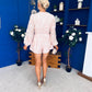 Brianna 3D Floral Playsuit Pwr Pink