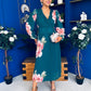 Blaithin Pleated Midi Dress Floral Green