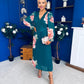 Blaithin Pleated Midi Dress Floral Green
