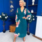 Blaithin Pleated Midi Dress Floral Green