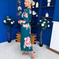 Blaithin Pleated Midi Dress Floral Green