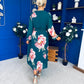 Blaithin Pleated Midi Dress Floral Green