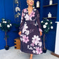 Blaithin Pleated Midi Dress Floral Burgundy