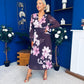 Blaithin Pleated Midi Dress Floral Burgundy