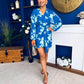 Avery Tie Detail Mini Dress Floral Blue