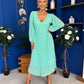 Ciara Pleat Detail Midi Dress Pastel