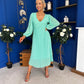 Ciara Pleat Detail Midi Dress Pastel