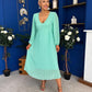 Ciara Pleat Detail Midi Dress Pastel
