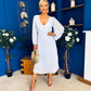 Ciara Pleat Detail Midi Dress Pwr Blue
