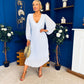 Ciara Pleat Detail Midi Dress Pwr Blue