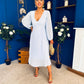 Ciara Pleat Detail Midi Dress Pwr Blue