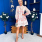 Leanne Embellished Mini Dress Floral Cream