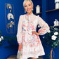 Leanne Embellished Mini Dress Floral Cream