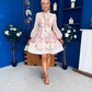 Leanne Embellished Mini Dress Floral Cream
