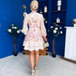 Leanne Embellished Mini Dress Floral Cream