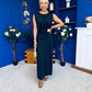 Andrea Detailed Midaxi Dress Black