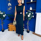 Andrea Detailed Midaxi Dress Black