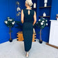 Andrea Detailed Midaxi Dress Black