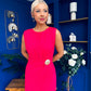 Andrea Detailed Midaxi Dress Hot Pink