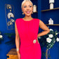 Andrea Detailed Midaxi Dress Hot Pink
