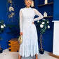 Jane Lace Detail Occasion Dress Pwr Blue
