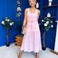 Billie Detailed Midi Dress Pwr Pink