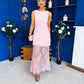 Pauline Detailed Midi Dress Pwr Pink