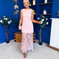 Pauline Detailed Midi Dress Pwr Pink